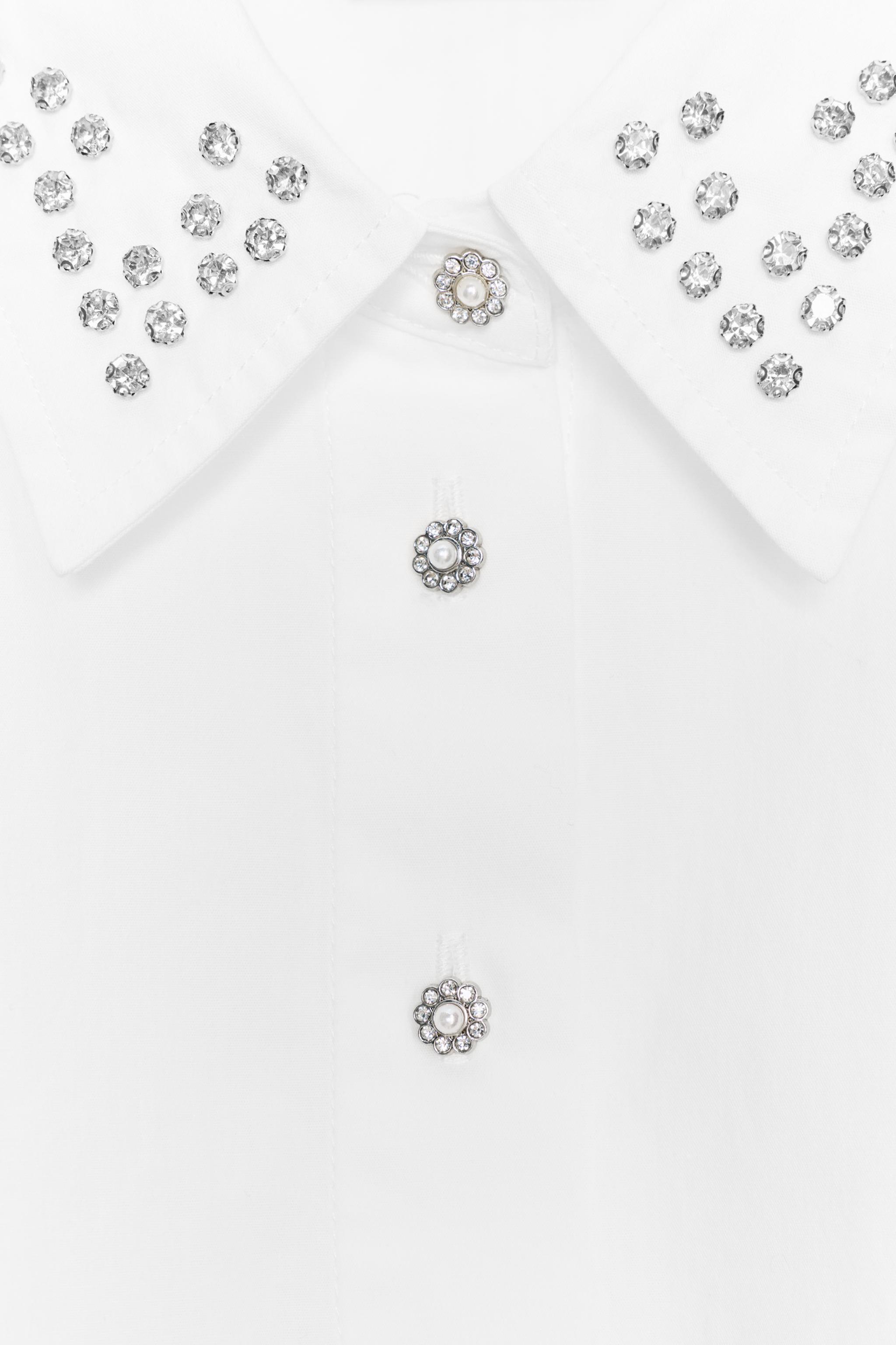 POPLIN SHIRT WITH JEWEL BEADS